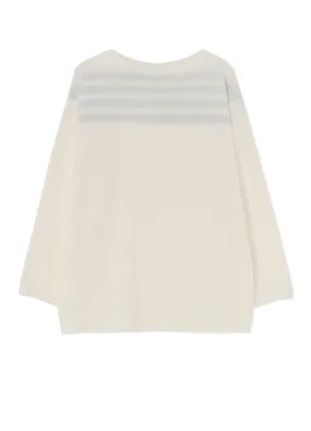 Basic Style Wide Hem Detail Ry/C TWISTED BOAT NECK PULLOVER KNIT