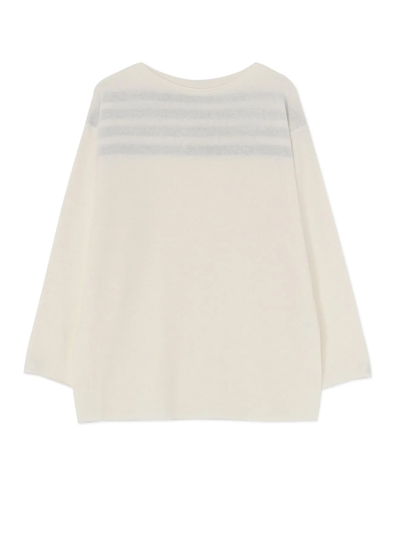 Basic Style Wide Hem Detail Ry/C TWISTED BOAT NECK PULLOVER KNIT