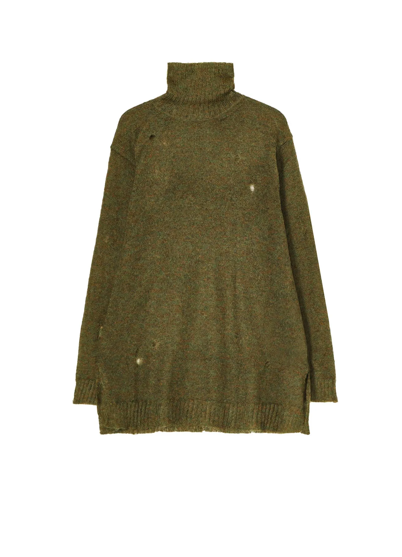 Soft Touch Brushed Surface 7G1P PLAIN STITCH SIDE SLIT HIGH NECK