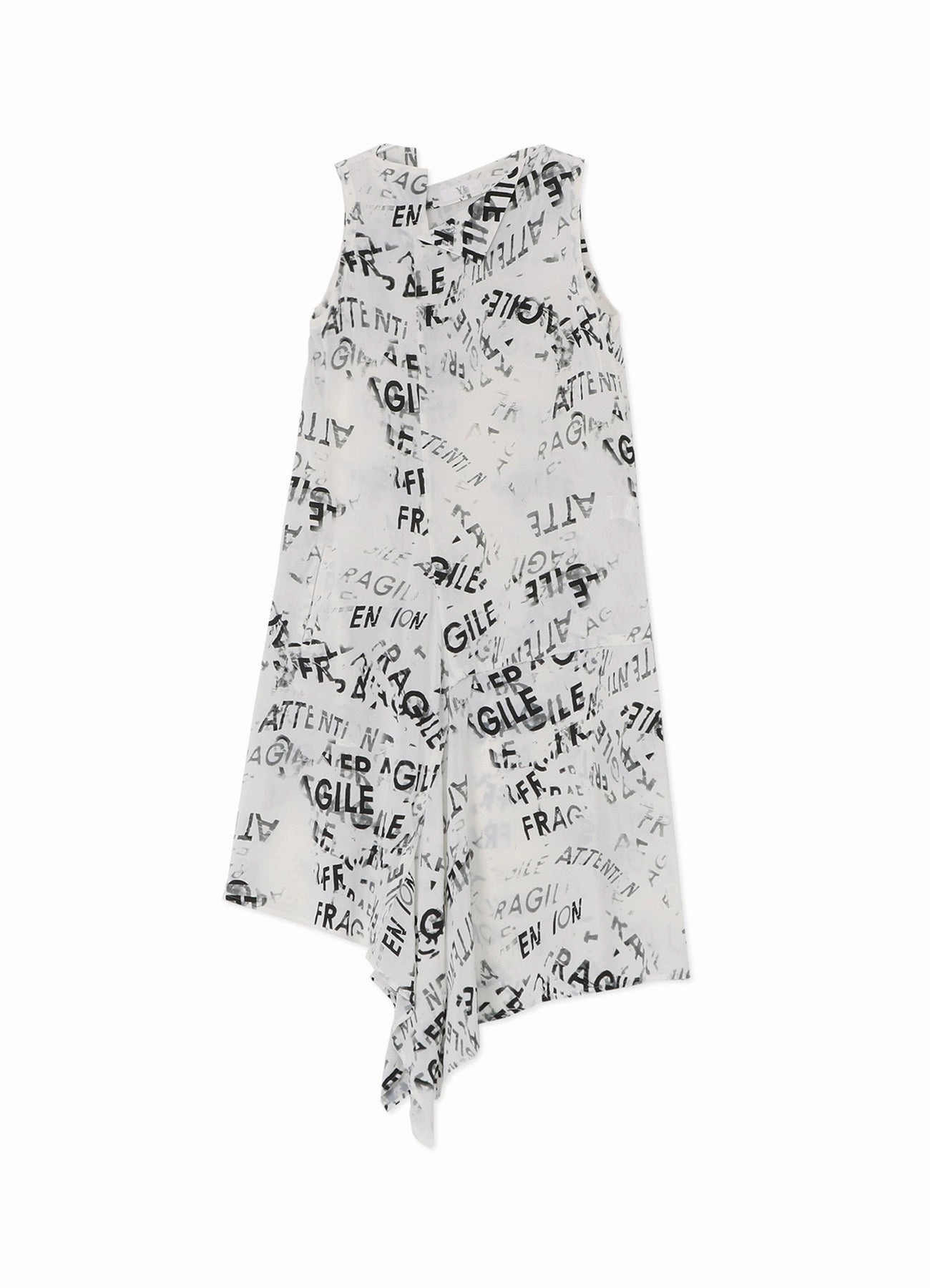 Smooth Lines RAYON GEORGETTE OPEN COLLAR SLEEVELESS DRESS