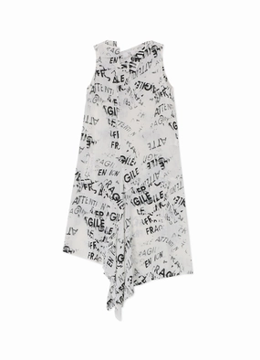 Smooth Lines RAYON GEORGETTE OPEN COLLAR SLEEVELESS DRESS