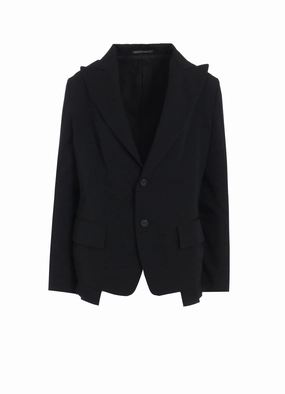 clean design GABARDINE PLEATS DETAIL JACKET