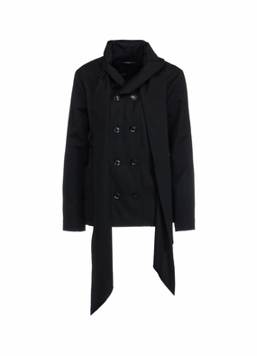 WOOL GABARDINE STOLE DETAIL JACKET Deodorant