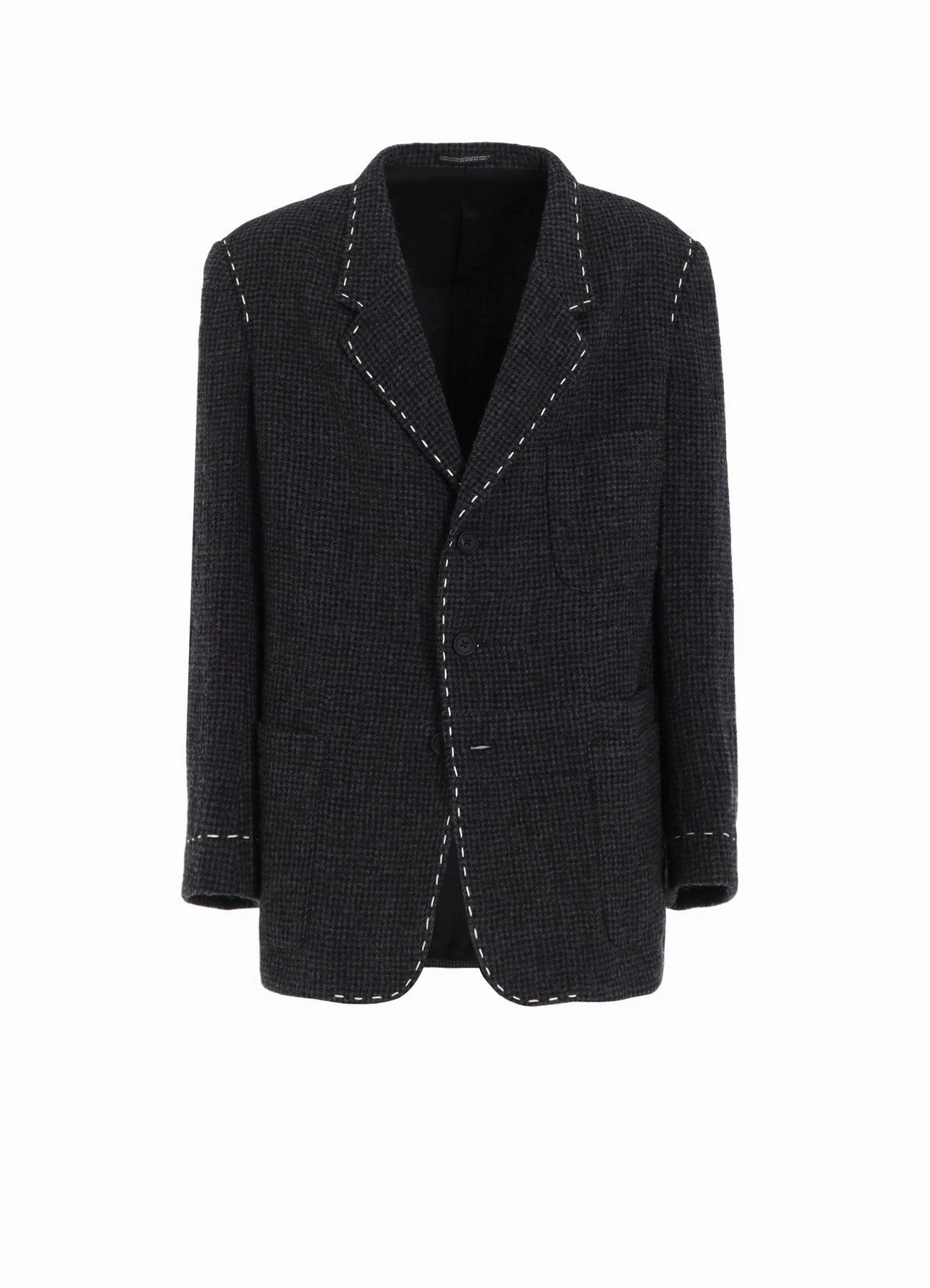 HOUNDSTOOTH JACKET WITH LEFT PANEL AND HAND STITCH Outdoor Activity