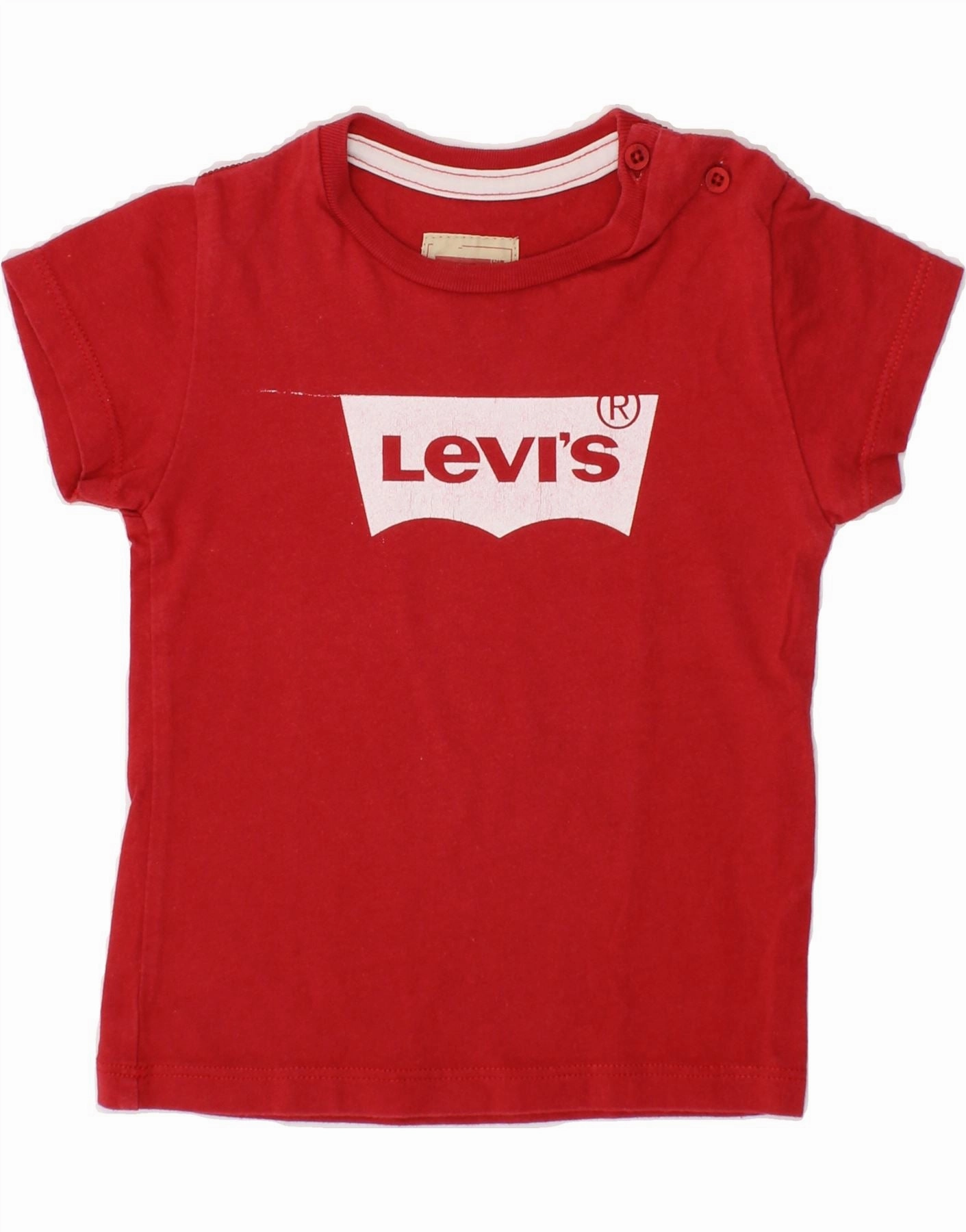 LEVI'S Baby Boys Graphic T-Shirt Top 12-18 Months Red Cotton Tall Option stain resistant coating