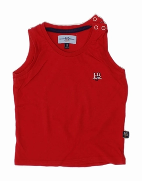 Soft Material Odorless Binding Tape HARMONT & BLAINE Baby Boys Vest Top 9-12 Months Red Cotton
