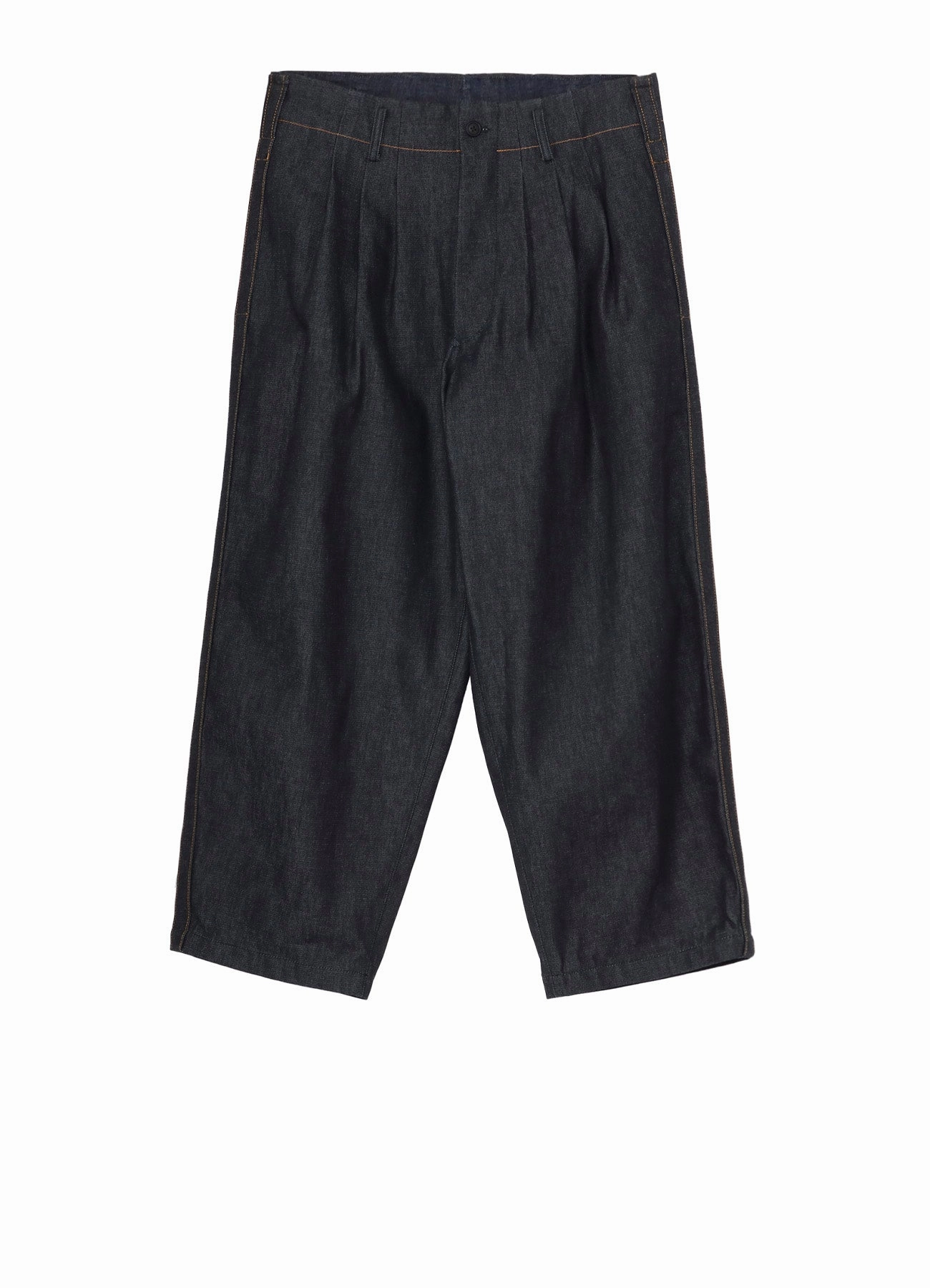 Tapered ankle 13oz UNEVEN YARN DENIM PANTS WITH COLOR COMBI STITCH