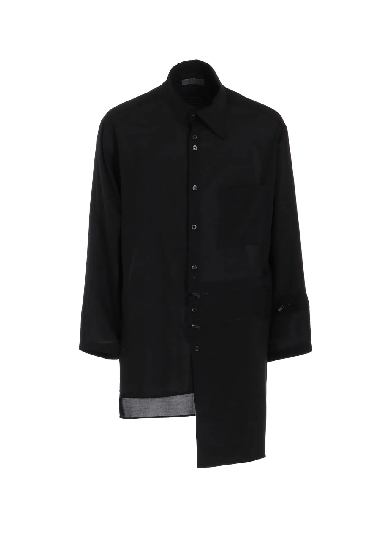 CELLULOSE LAWN ZIP DETAIL BLOUSE Winter Fashion