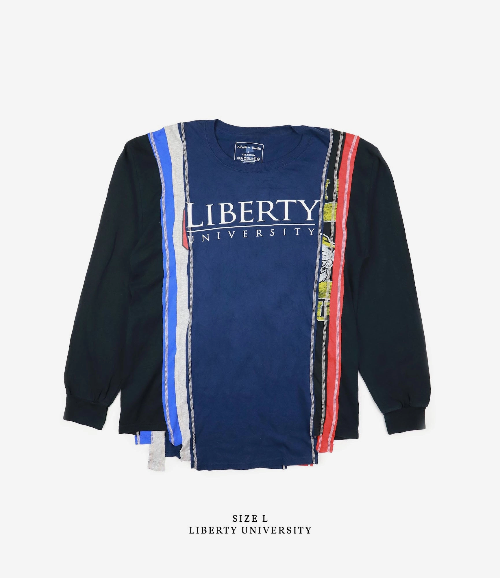 contrast Weekend Outfit 7 Cuts Long Sleeve College T-Shirt