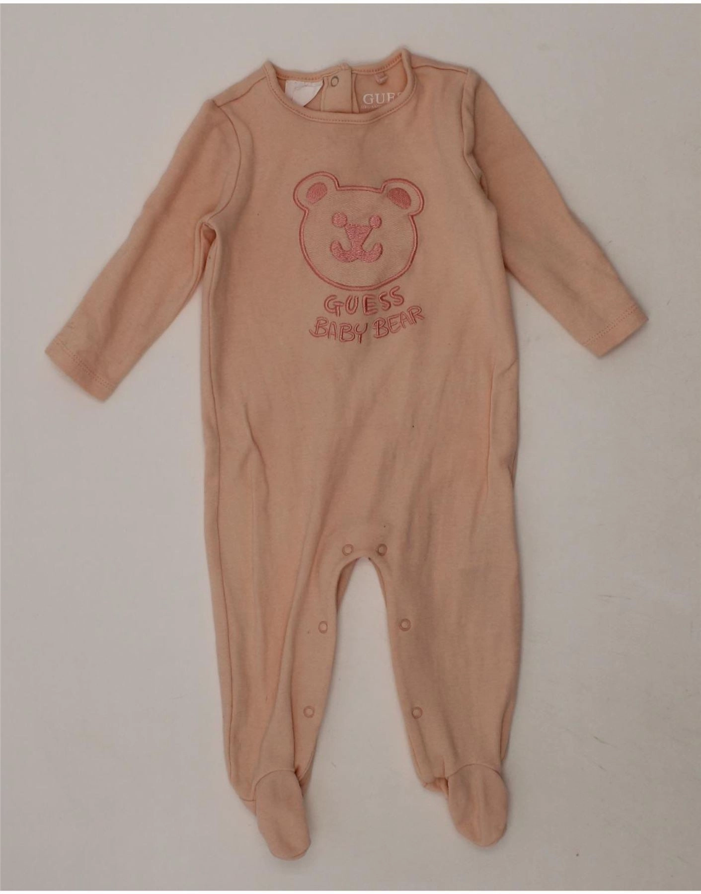GUESS Baby Girls Graphic Bodysuit 3-6 Months  Pink Cotton Versatile Eco