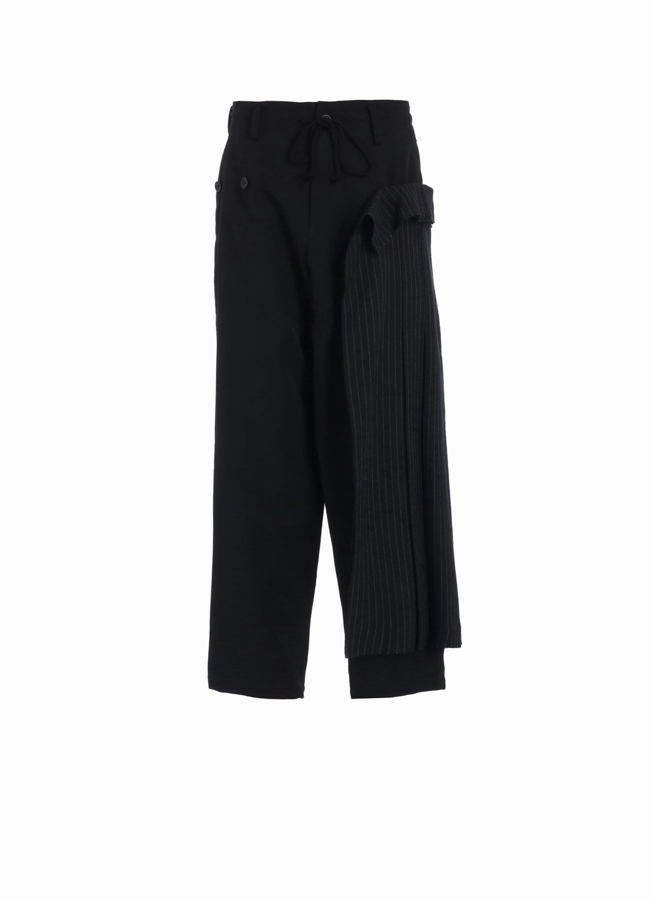 WASHER WOOL GABARDINE PLEATED WRAP PANTS slim fit