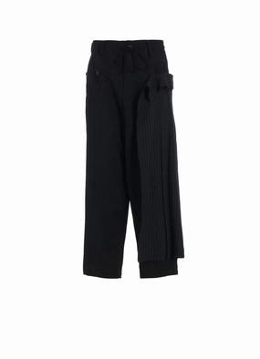 WASHER WOOL GABARDINE PLEATED WRAP PANTS slim fit
