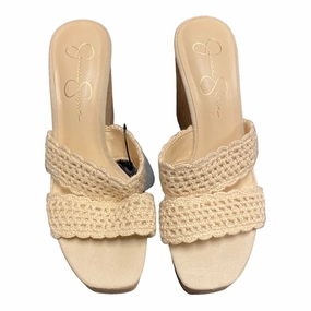 Cream Sandals Heels Wedge Jessica Simpson, Size 9.5 Anti Fatigue Technology