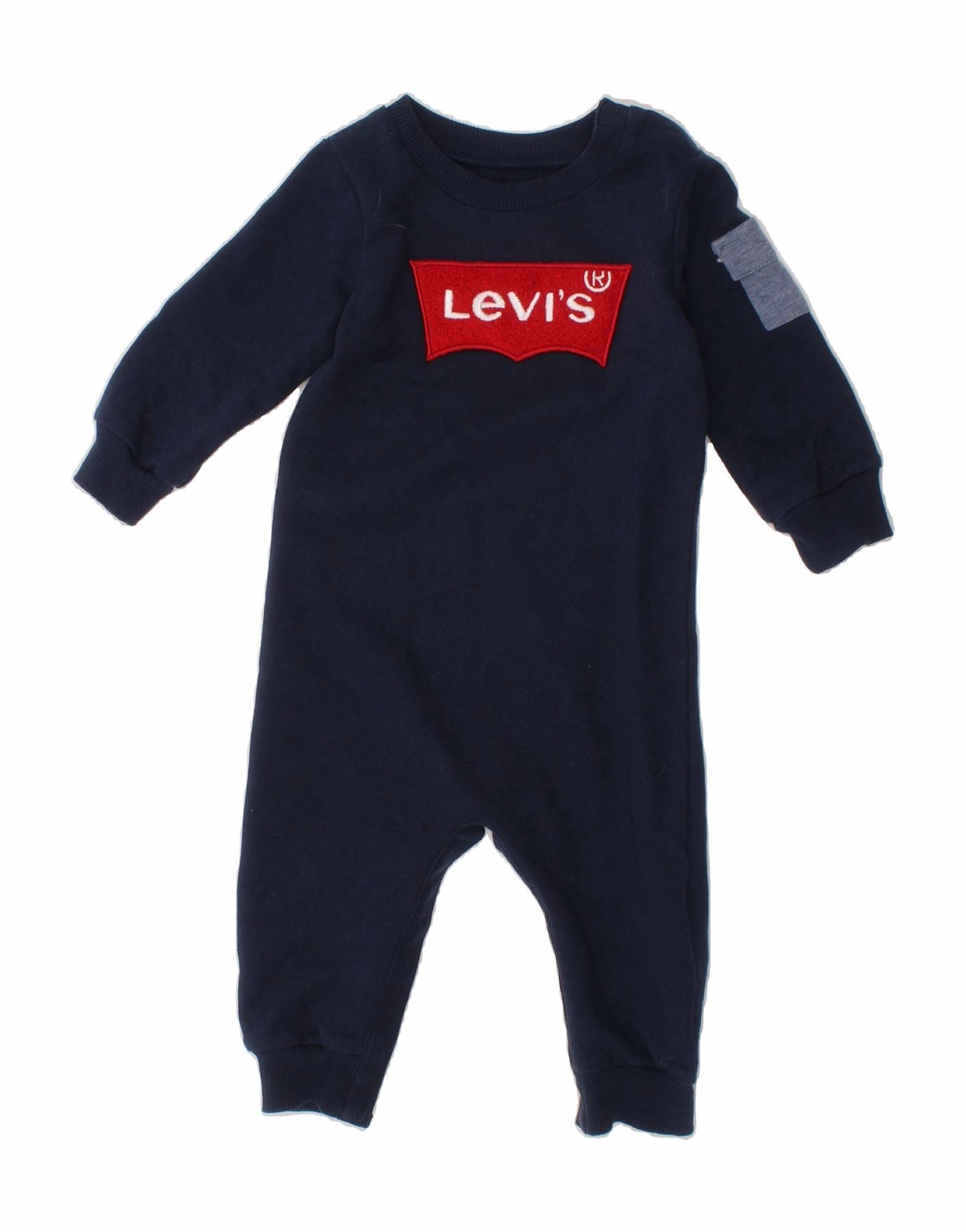 Bold Charming LEVI'S Baby Boys Graphic Jumpsuit 6-9 Months  Navy Blue Cotton