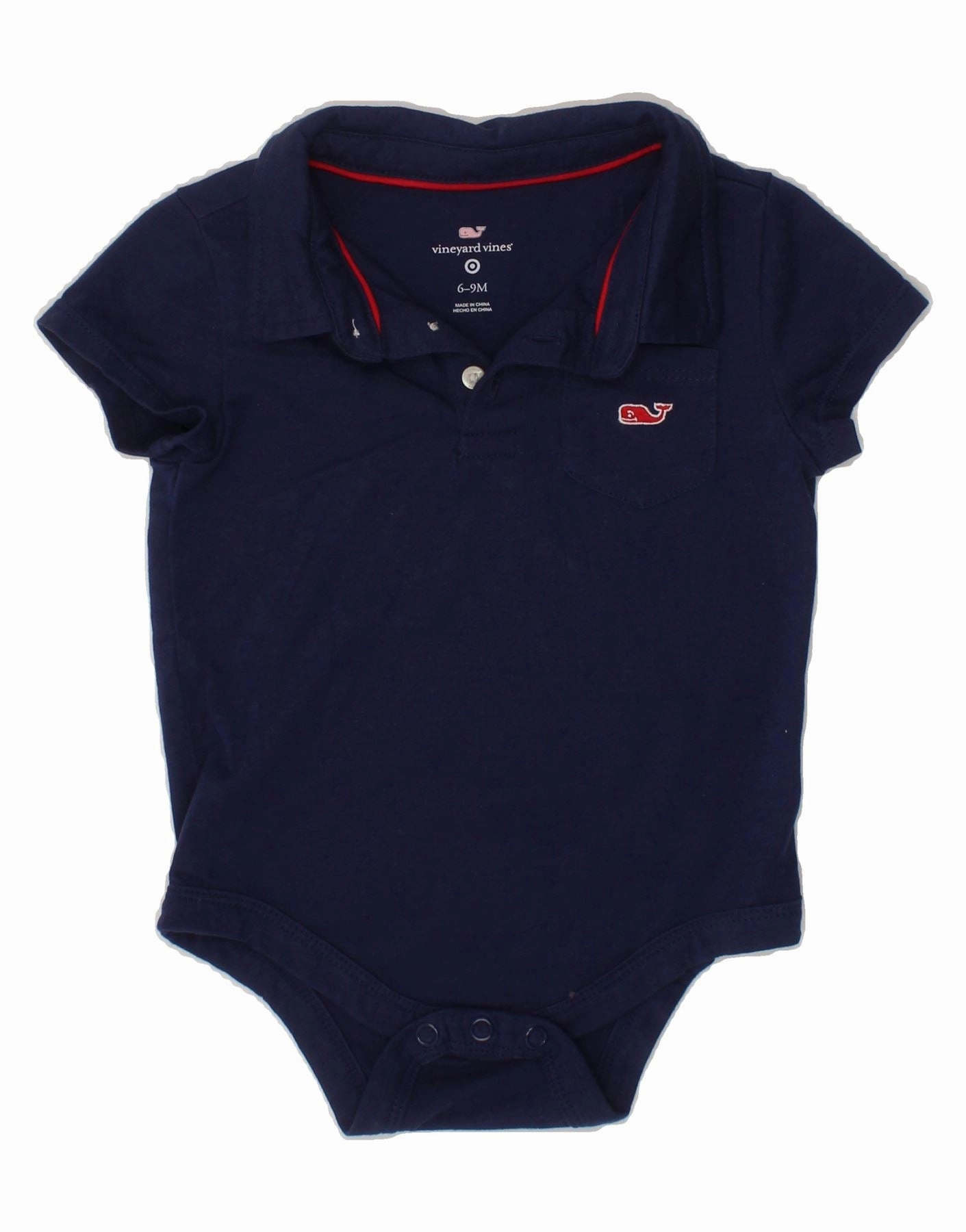 VINEYARD VINES Baby Boys Bodysuit 6-9 Months Navy Blue Cotton Sport Unisex Casual Worker