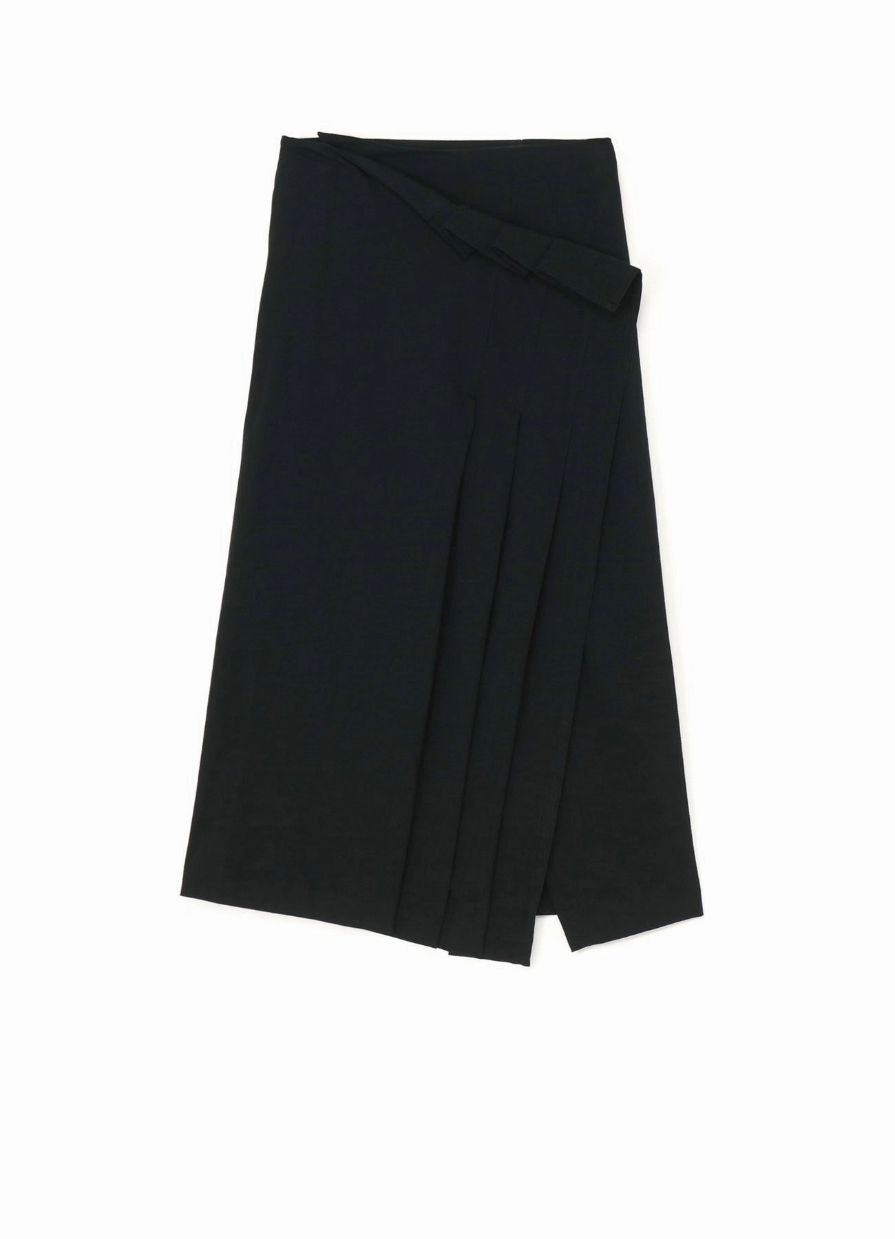 WRINKLED WOOL/RAYON TWILL PLEATED WRAP SKIRT Soft Balance