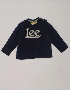 LEE Baby Boys Graphic Top Long Sleeve 12-18 Months Navy Blue Cotton Tailored Cuffs Sleek Silhouette