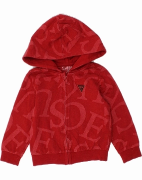 KnitCuff Reinforcements No Stress GUESS Baby Boys Graphic Zip Hoodie Sweater 12-18 Months Red Cotton
