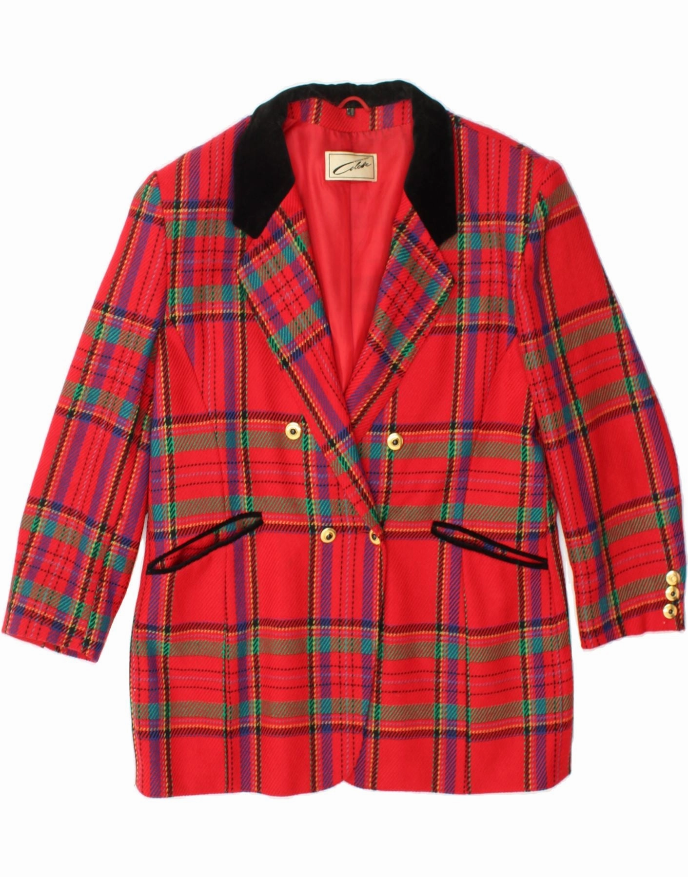 Classic Business Wear Smart Tailored COLETTE WOLFGANG KAISER Womens Blazer Jacket UK 18 XL Red Check