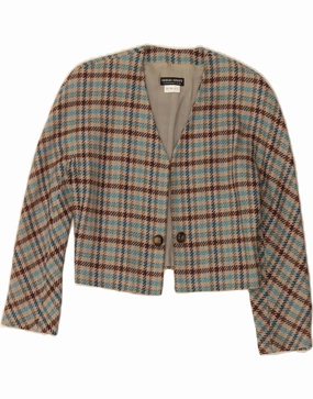 GIORGIO ARMANI Womens Blazer Jacket IT 42 Medium Multicoloured Houndstooth Trendy Layers
