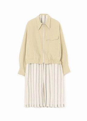 HARD TWISTED COTTON SATIN REVERSIBLE COAT Soft Interior Brushing