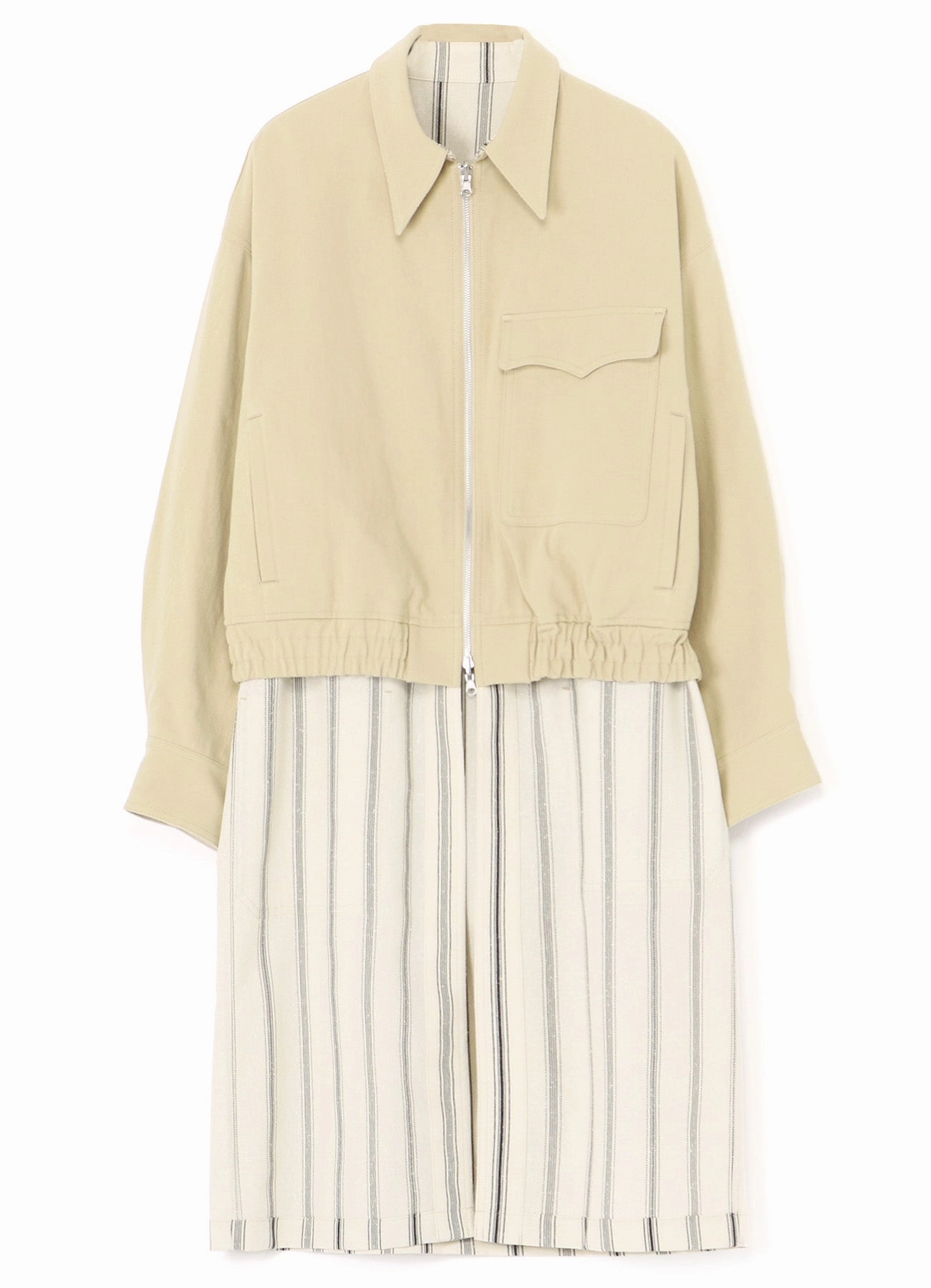 HARD TWISTED COTTON SATIN REVERSIBLE COAT Non Bulky Insulation