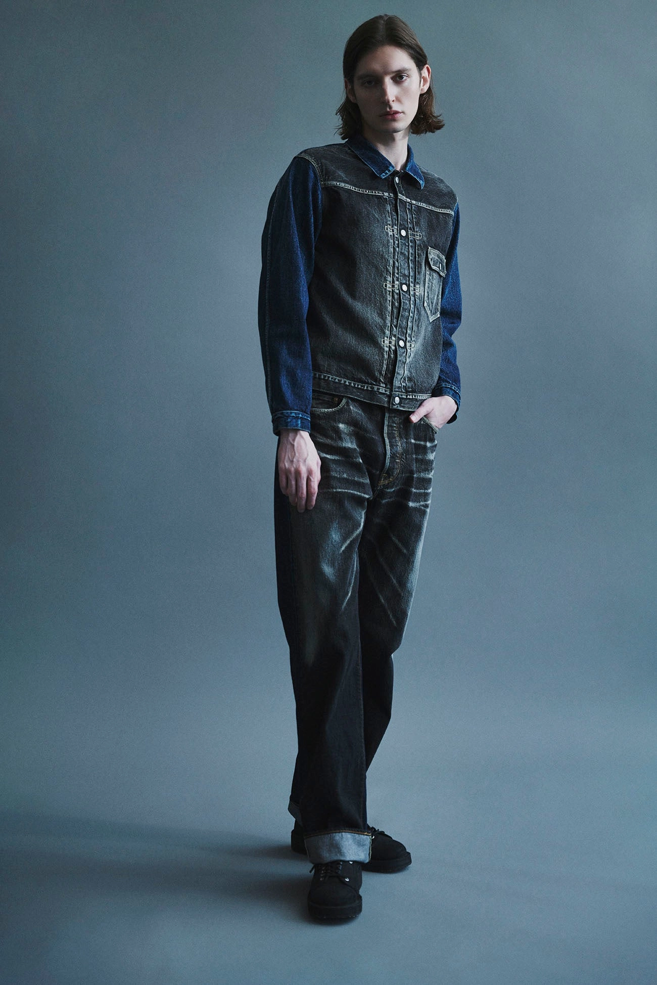 SP 14OZ/MW BICOLOR DENIM PANTS Breath Flex Flexible Layer Fit