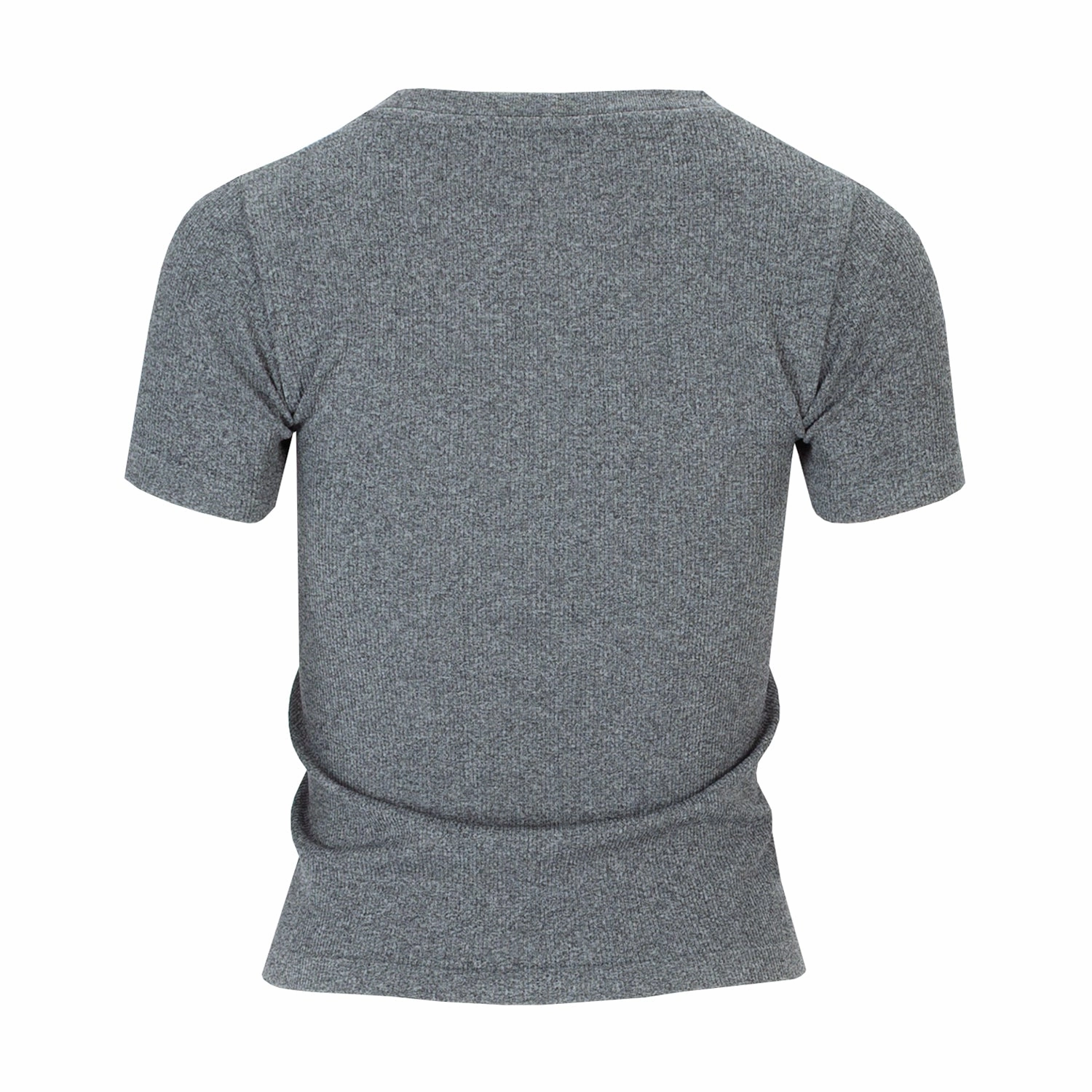 Soft Touch Texture Layered Collar Seamless Tee - Womens