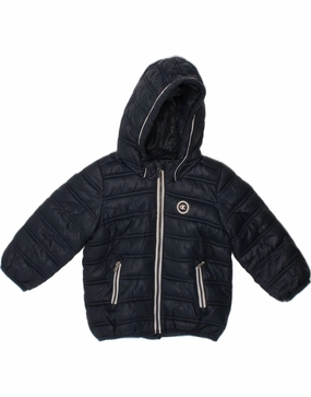 CHAMPION Baby Boys Hooded Padded Jacket 9-12 Months Small  Navy Blue second - hand