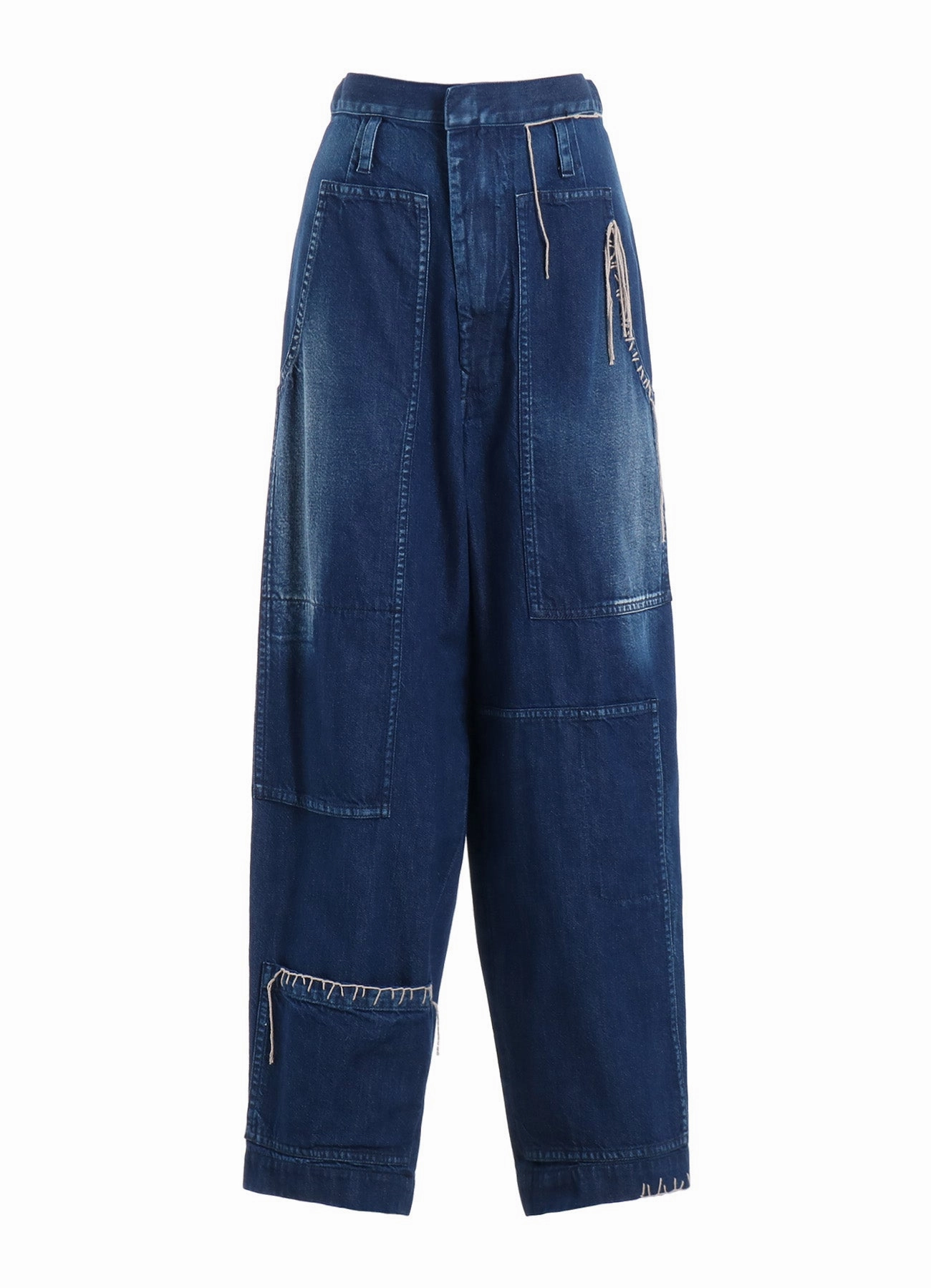 SPOTTED DENIM PATCHED-POCKET PANTS All Around Fit