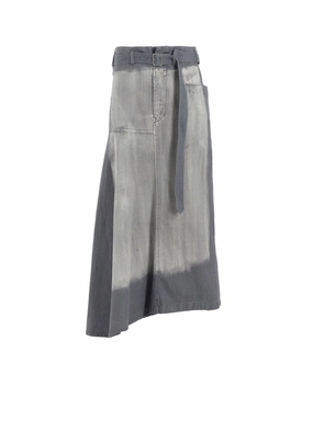 Timeless Touch SPOTTED DENIM RIGHT SIDE FLARE SKIRT