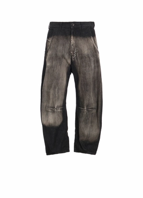 Blackout fabric SPOTTED DENIM WIDE PANTS