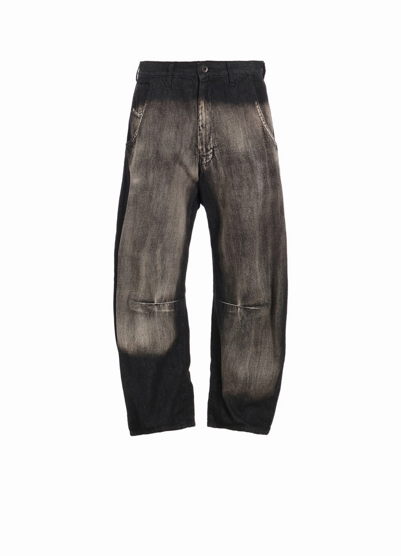 Blackout fabric SPOTTED DENIM WIDE PANTS