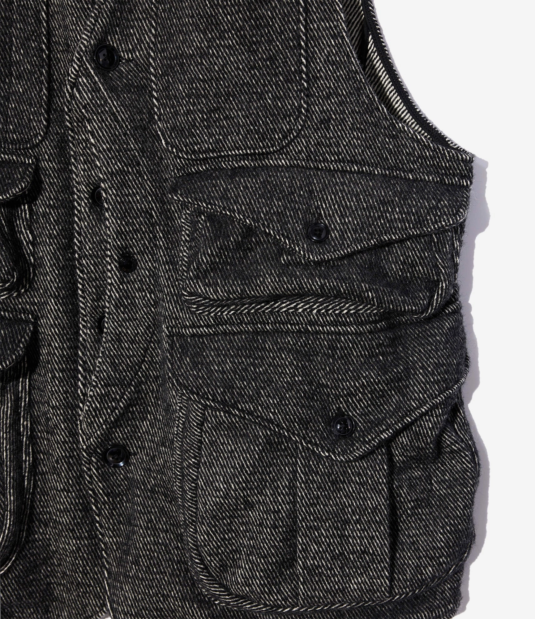 continuous operation Hunting Jacket ?C Black Shaggy Wool Twill