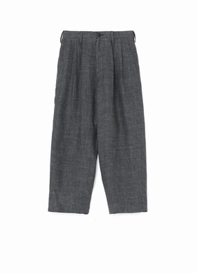 LINEN TWEED PLEATS TAPERED PANTS Active Utility