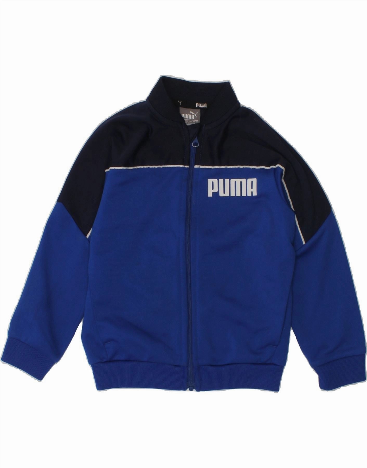 PUMA Baby Boys Graphic Tracksuit Top Jacket 12-18 Months  Blue Colourblock Compact Fit