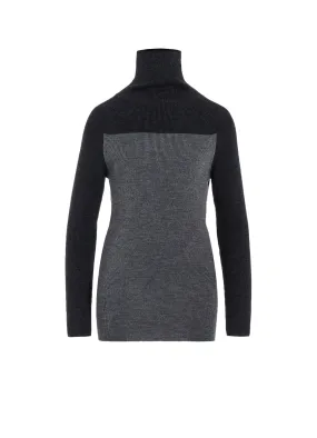 STANDARD WOOL WOSHABLE PLAIN STITCH SIDE TUETLE LONG TURTLE KNITWEAR MultiDirectional Stretch