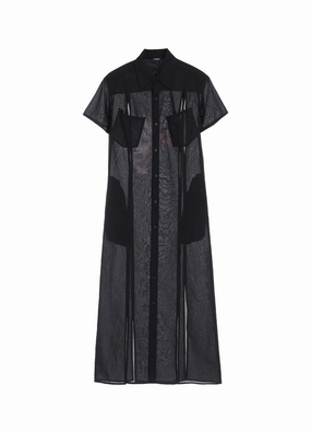 Mom Chic STATUE COLLAGE HALF SLEEVE SLIT DRESS