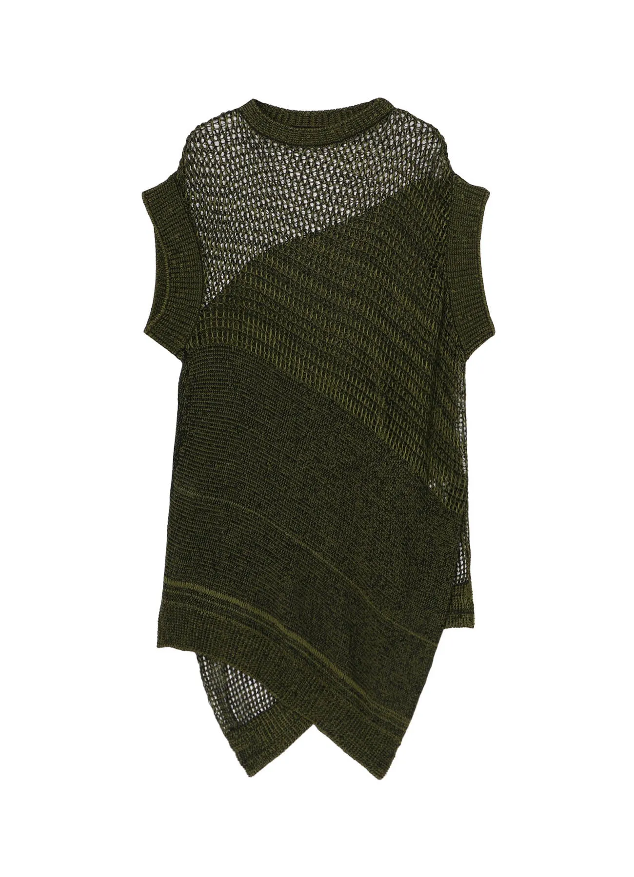 Natural Odor Control CODE YARN MESH LONG KNIT VEST