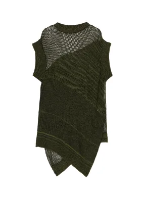 Natural Odor Control CODE YARN MESH LONG KNIT VEST