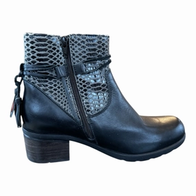 Boots Ankle Heels By Cmc In Black & Grey, Size: 8 Non Marking Sole
