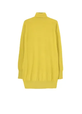 Natural Fiber Blend MERINO WOOL LEFT ZIPPER RAGLAN SLEEVE TURTLENECK