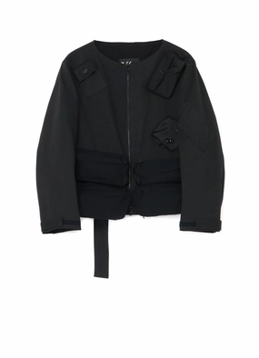 HeatRegulating COTTON SATIN COTTON WOOL LIGHT SERGE MULTI POCKET JACKET