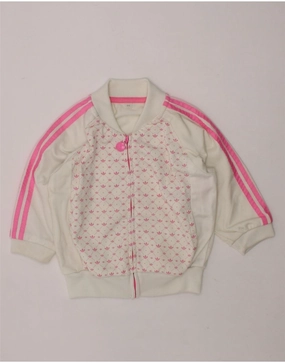 nurses ADIDAS Baby Girls Graphic Tracksuit Top Jacket 12-18 Months White
