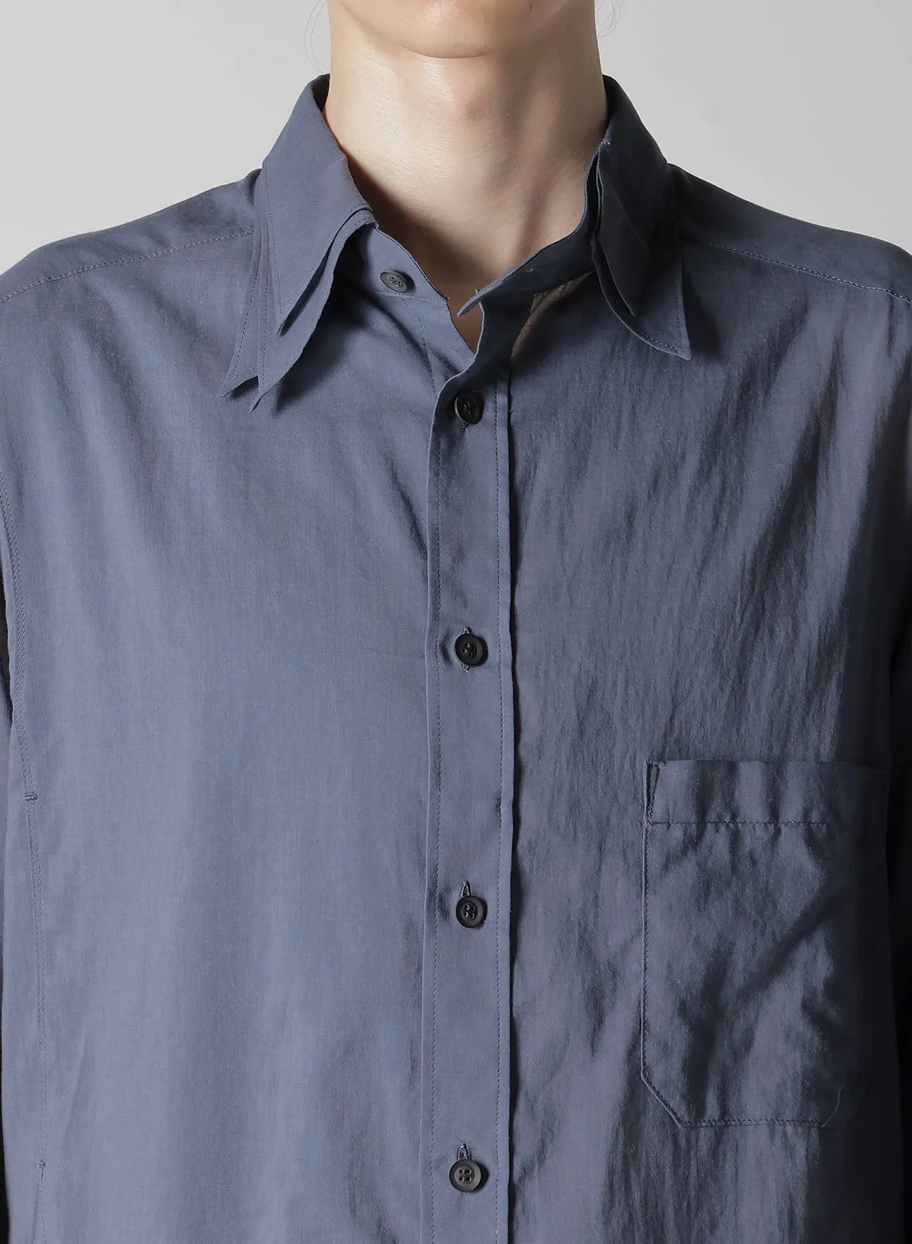 80C/S LOAN DOUBLE LAYER ASYMMETRY BLOUSE Brunch Outfit High-Quality Fabric