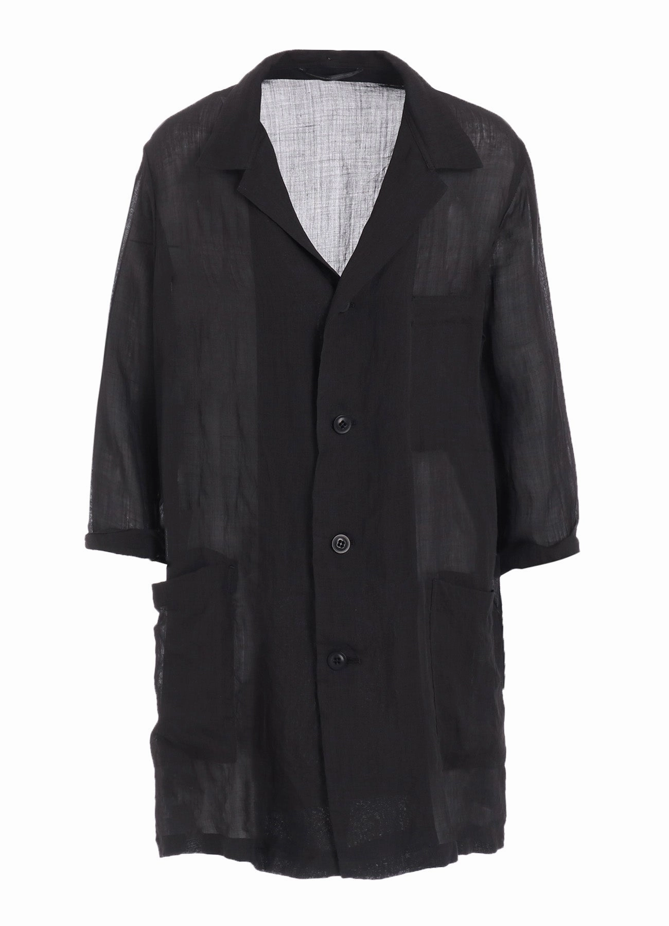 RAMIE LAWN 3/4 SLEEVE JACKET Variable Baffle Sizing Bold Lines