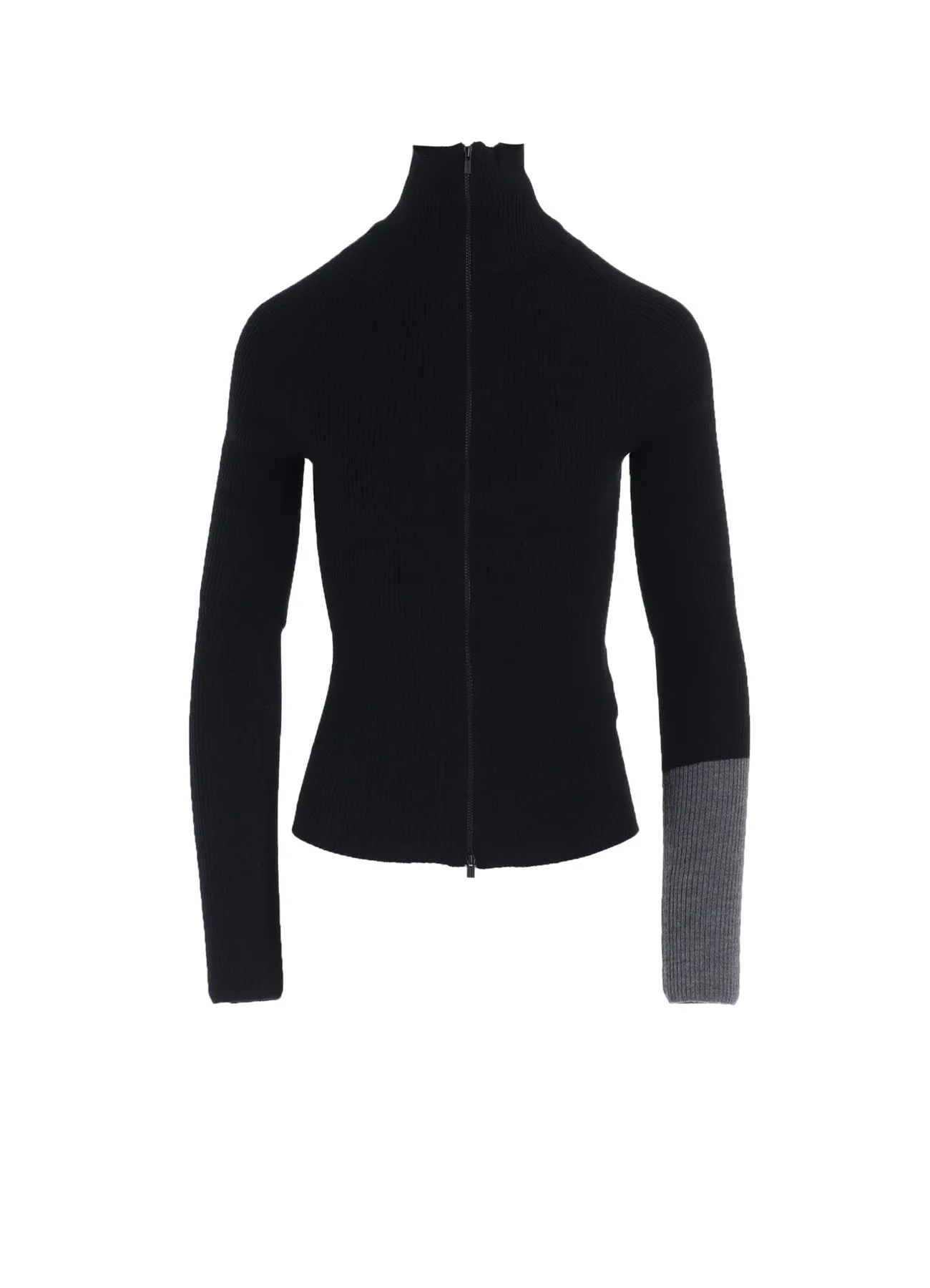 Elastic Seamless Design FadeResistant Dye RIB COLOR COMBI HIGH NECK ZIP CD