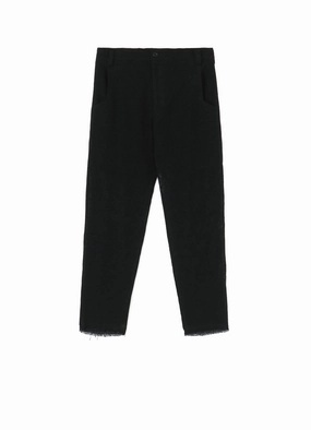 Elastic waist LENO STRAIGHT PANTS