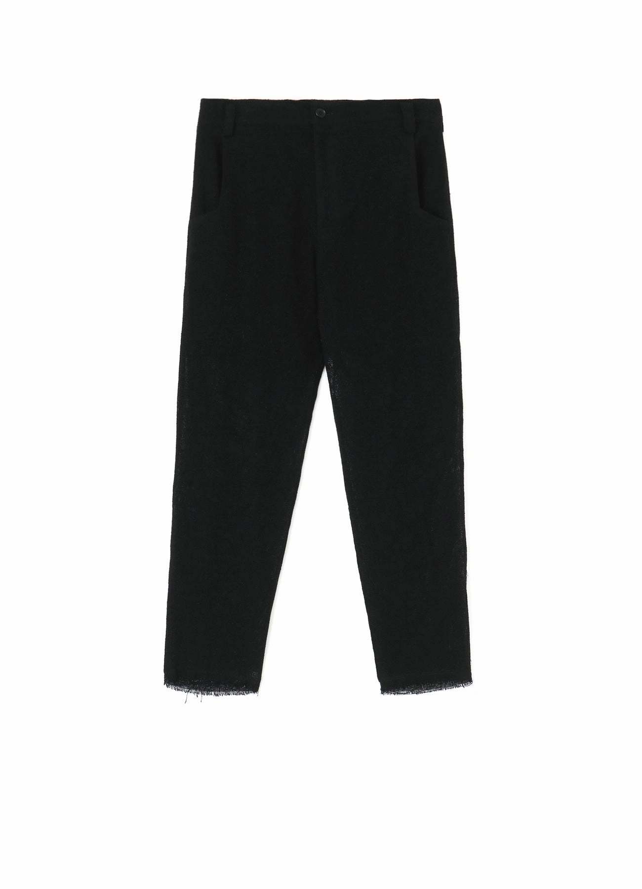 Elastic waist LENO STRAIGHT PANTS