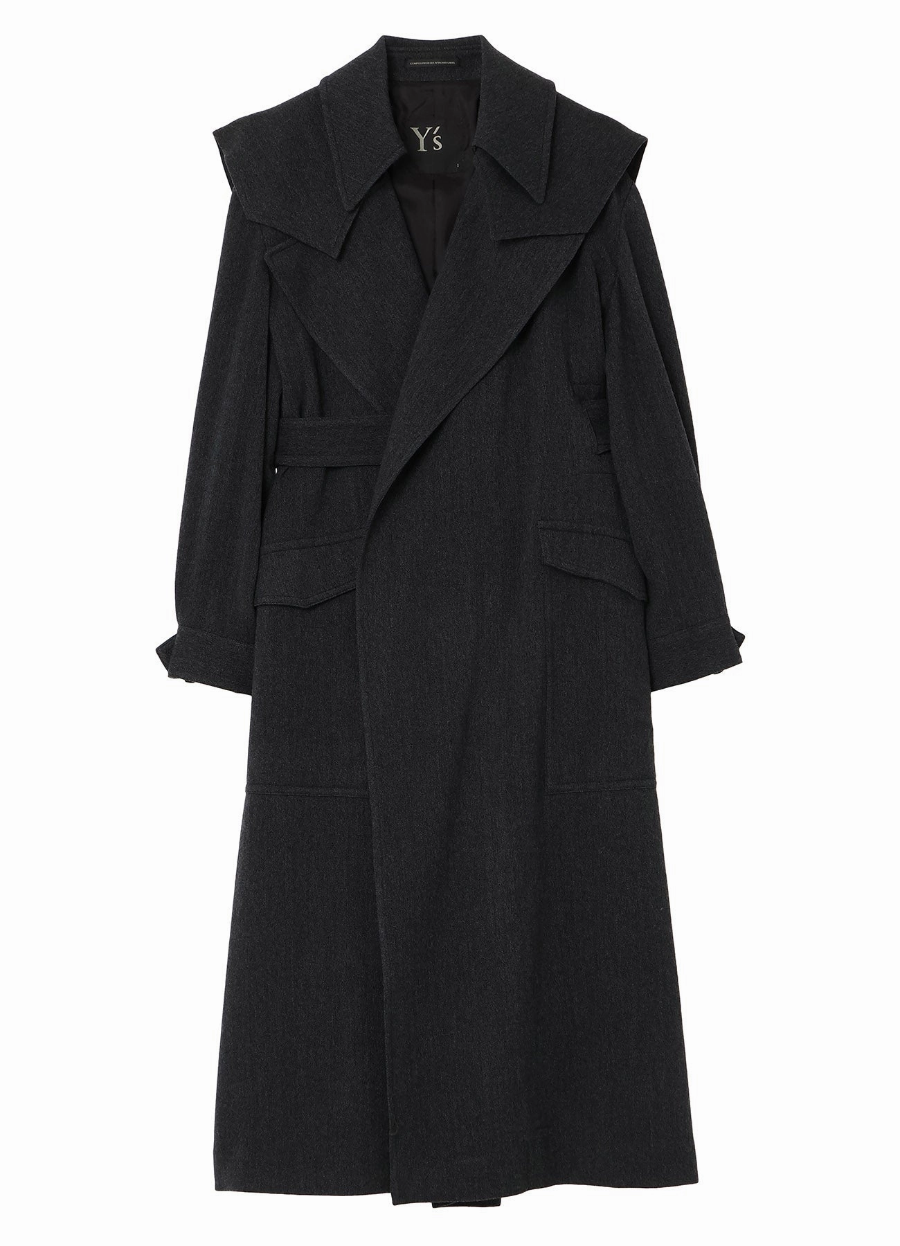 STRETCH FLANNEL TRENCH COAT Layered construction